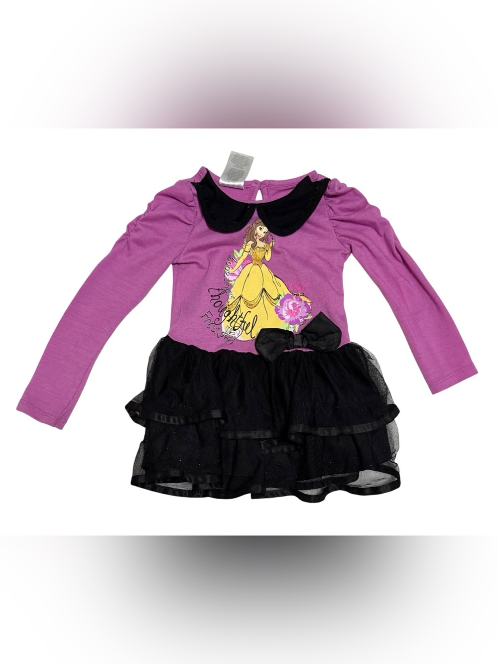 Disney Purple & Black Belle Graphic Tulle longsleeve shirt
